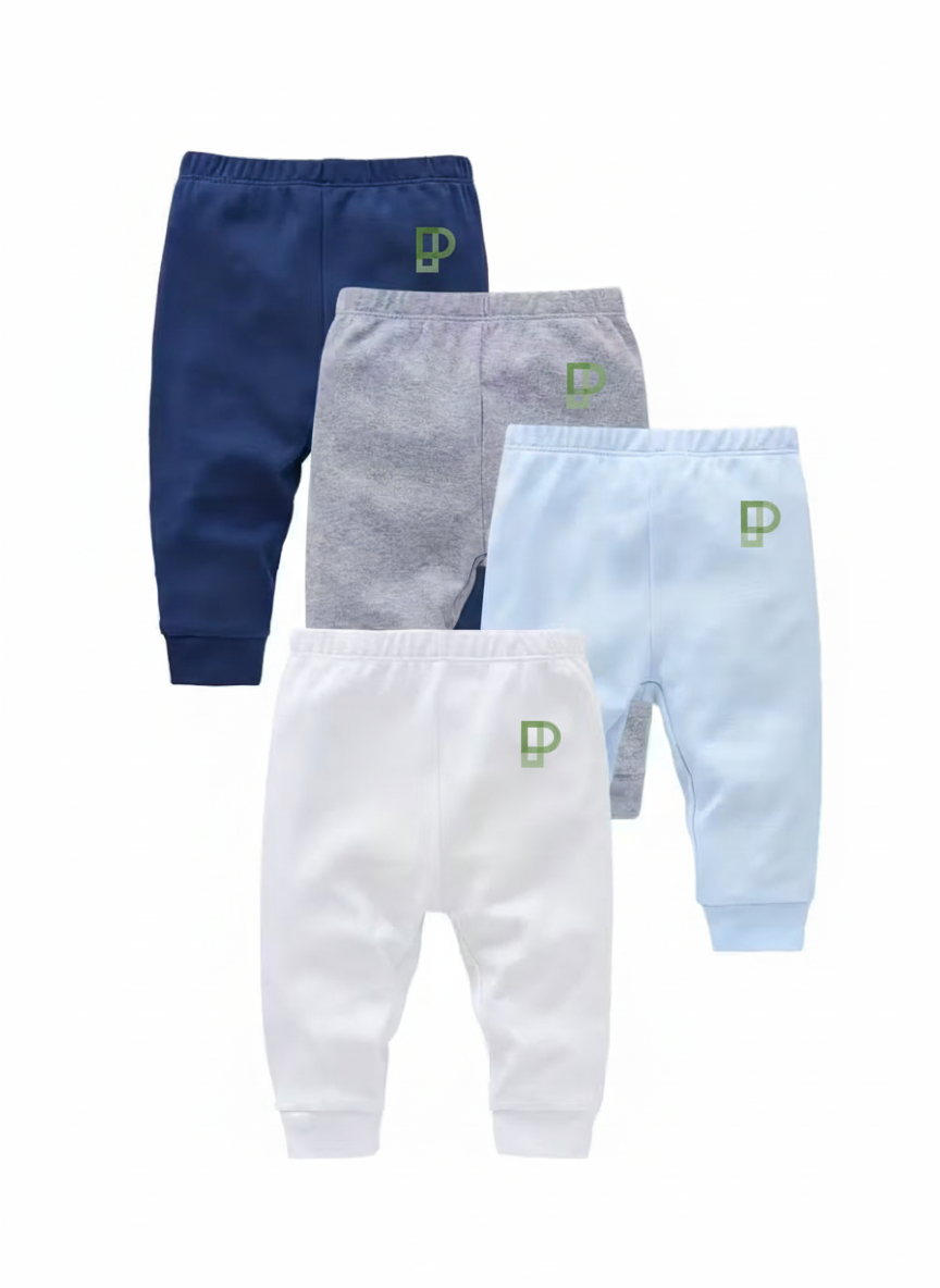 Boys' Newborn Plain Pants 4pcs Set for Spring/Summer Baby Boys, Perfect for Outdoor